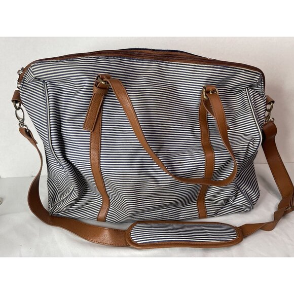 Jessica Simpson‎ Tote Bag Large Stripe Blue White - Picture 2 of 3